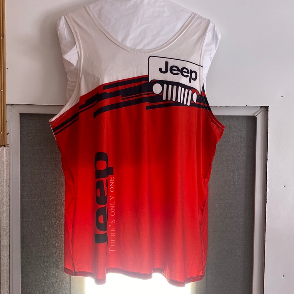 Jeep Bold Red and White Men's Tank Top